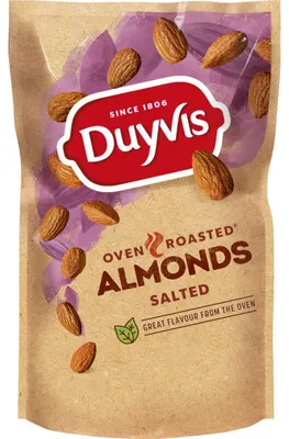 Obrázok produktu pre Duyvis pražené mandle 125g – chrumkavé, aromatické, ideálne ako snack