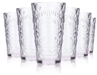 Produktbild von 6x 9 Mile Glas 0,3l Acryl Mehrweg Becher Gläser Longdrink Cocktail Aperitif