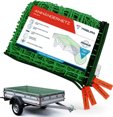 Produktbild von TRIBURG Anhängernetz mit Eckmarkierungen 2x4 m Ladungssicherung I Transportnetz I Anhängerzubehör