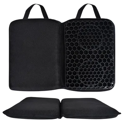 Produktbild von Gel-Sitzkissen, faltbar, 47 x 32 cm, ergonomisches orthopädisches Sitzkissen, tragbar für Rollstuhl, Auto, Büro, Zuhause, Reisen
