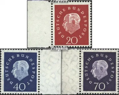 Produktbild von Briefmarken BRD (BR.Deutschland) 1959 Mi 302-306 Seitenrandstück (kompl.Ausg.) postfrisch Heuss