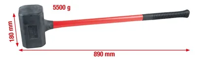 Obrázek produktu pro KS Tools 140.5259, Palice, Polyuretan (PU), Sklolaminát, Černá, Červená, 89 cm, 5,76 kg