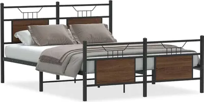 Image de Cadre de lit sans matelas chêne marron 140x190 cm