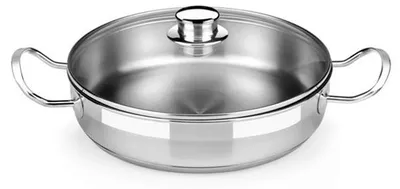 Produktbild von BRA Profesional | Drehspießtopf mit 32 cm Glasdeckel, Edelstahl 18/10, ohne Antihaftbeschichtung, vollständig induktionskompatibel mit allen Herdarten, auch Induktion