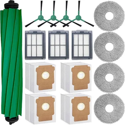 Produktbild von Zubehörset für iRobot Roomba 405/505 – Ersatzteile mit 1 Hauptbürste, 4 Seitenbürsten, 3 Filtern, 4 Staubbeuteln & 4 Reinigungstüchern