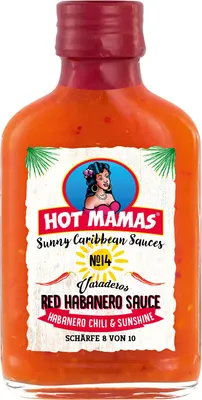 Produktbild von HOT MAMAS Sunny Caribbean Sauces Red Habanero in der Flasche 95ml