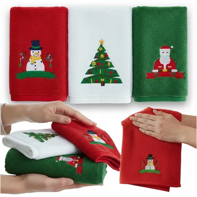 Produktbild von Weihnachtshandtücher – 3-Teiliges Badezimmerhandtuch-Set Als Weihnachtsgeschenk
