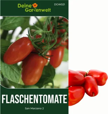 Produktbild von Flaschentomaten San Marzano 2 Samen - Solanum lycopersicum - Tomatensamen - Gemüsesamen - Saatgut für 20 Pflanzen