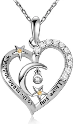 Produktbild von Gnoce Halskette Herz, Mond&Stern FMN068 Silber