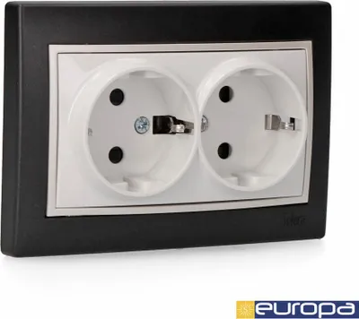Image de Base Bipolaire Double 16a Noire Double Prise Fixe 16a Noir Solera - Solera