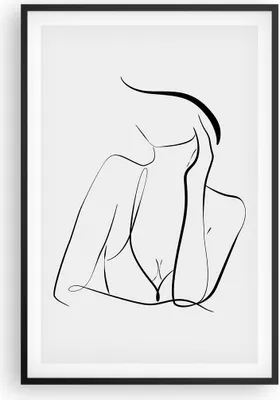 Produktbild von Gerahmtes Poster - Schwarzer Rahmen - Frau Linien Minimalismus - 61x91,5 cm - Wand Bild - Wanddeko - Wandbilder - Kunstposter - Wandposter - Bilderrahmen - Bilder - Kunstdruck - P2BPA61x91-4488