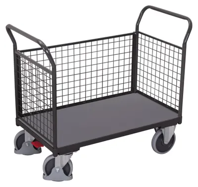 Produktbild von VARIOfit Dreiwandwagen mit Drahtgitter 850x475mm Anthrazitgrau RAL 7016