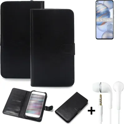 Produktbild von K-S-Trade Wallet Case Handyhülle kompatibel mit Huawei Honor 30 Schutzhülle Flip cover Flipstyle Tasche Hülle Flipcover Slim Bumper schwarz + in