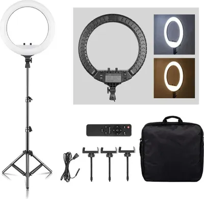 Immagine prodotto di Anello luminoso a LED, luminosità regolabile, rotazione a 360 gradi, supporto da 150 cm