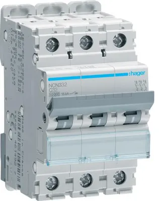 Image de Hager Disjoncteur de protection de ligne 3p.,C-32A,10kA,3M NCN332 (NCN332)