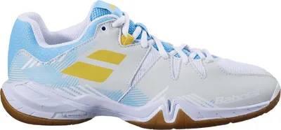 Produktbild von Babolat Shadow Spirit Badminton Badmintonschuhe Sportschuhe weiß/blau/gelb 31F22642-1068, Schuhgröße:40.5 EU