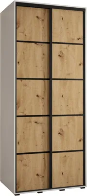 Produktbild von MEBLE KRYSPOL Davos 4 Schrank, zwei Türen - 235,2x110x60 cm - Weiß Artisan Schwarz