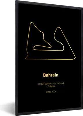 Produktbild von MuchoWow® Gerahmtes Poster Bahrain - F1 - Rennstrecke 40x60 cm - Poster mit Schwarzem Bilderrahmen Wandposter Rahmen Foto Bilder - Papierdruck - Wandbilder