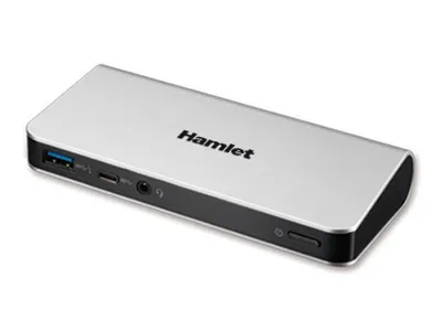 Obrázok produktu pre Hamlet HDOCKS500C, Kábel, USB 3.2 Gen 1 (3.1 Gen 1) Type-A, 3,5 mm, USB Typ-A, USB Typ-C, 10,100,1000 Mbit/s, Čierna, Strieborná