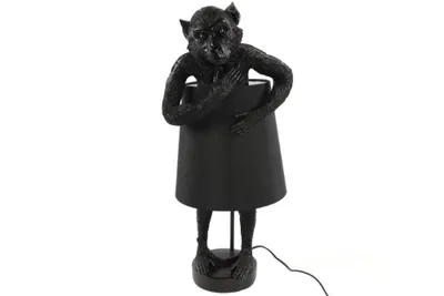 Image de Länderfeld | Lampe singe avec abat-jour | noir | 27 x 27 x 60 cm