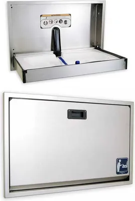 Wandwickeltisch aus Nirosta-Stahl Horizontal Unterputz   SSH-SM