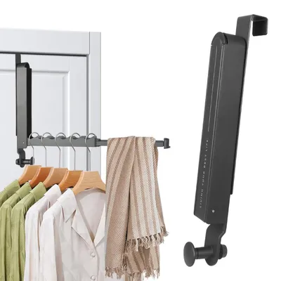 Produktbild von Türgarderobe zum Einhängen, Klapphaken, ausziehbar, ohne Bohren, für Türen bis 4.6cm