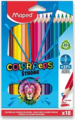 Obrázok produktu pre Maped 862718 Maped trojhranné farebné ceruzky COLOR'PEPS STRONG, škatuľka 18 ks