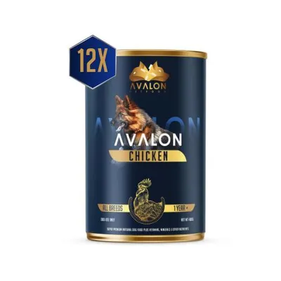Produktbild von Avalon Hundenassfutter Huhn – Getreidefrei – 75% tierische Proteine – Premium Nassfutter für Hunde – Hohe Akzeptanz – 12x410g