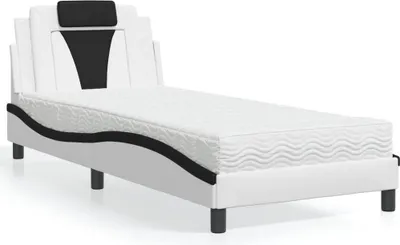 Immagine prodotto di Letto con materasso bianco e nero 90x190 cm in ecopelle