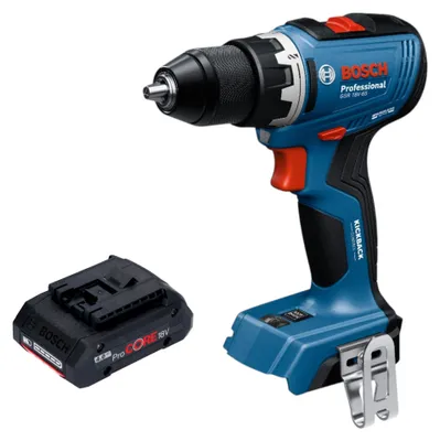 Zdjęcie produktu dla Bosch GSR 18V-65 Profesjonalna akumulatorowa wiertarko-wkrętarka 18 V 63 Nm bezszczotkowa + 1x akumulator ProCORE 4,0 Ah - bez ładowarki