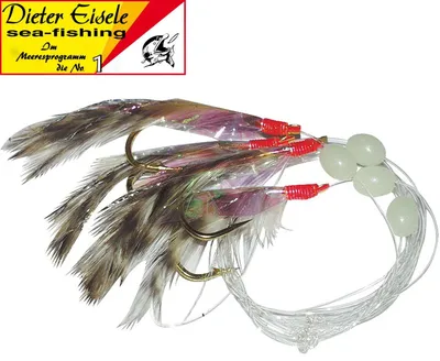 Produktbild von Dieter Eisele Vorfach 4 Haken 5/0 mit Reizfliegen 120cm 0,70mm