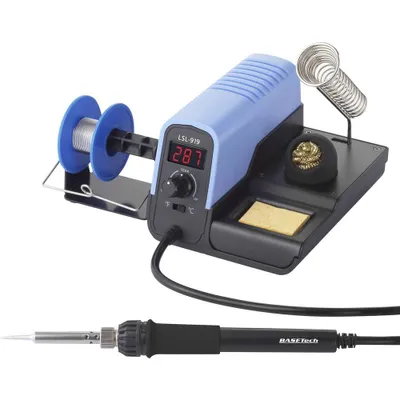 Imagen del producto de Estación de soldadura digital Basetech LSL-919, 30 W, rango de temperatura de 160 a 480 °C, incluye soldadura
