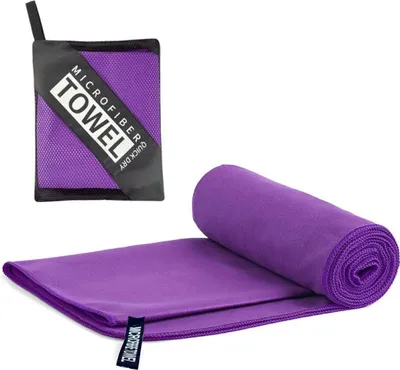 Produktbild von Mikrofaser-Schnelltrocknungshandtuch 50 x 120 cm lila 1er-Pack