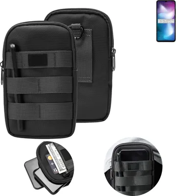 Produktbild von K-S-Trade Holster Gürtel Tasche kompatibel mit Xiaomi Redmi 9 Activ Handy Tasche Schutz Hülle dunkel-grau viele Fächer, 1x