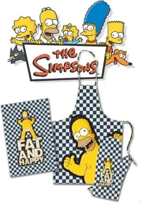 Produktbild von Simpsons Homer Grillset 3tlg. Schürze + Handtuch + Handschuh Küchenset