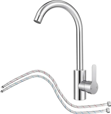 Produktbild von Wasserhahn Kš¹che,Mischbatterie fš¹r Kš¹chenspš¹ltisch mit Schl?uchen,360¡ãDrehbar Einhand Armatur Kš¹che
