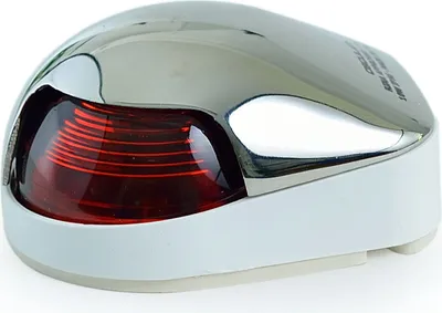 Produktbild von Positionsleuchte Boot 12 V Backbord, Backbordlaterne aus Edelstahl, Positionslicht für Schlauchboote und Boote, Backbord