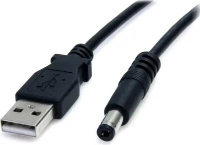 Produktbild von adaptare 40545 Lade-Kabel USB-Stecker Typ A auf DC-Hohlstecker (5,5 x 2,5 mm, 60 cm)