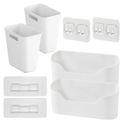 Produktbild von Set mit 4 Wandaufbewahrungsboxen, Organizer für Bad und Küche, Hängeorganizer, Aufbewahrungsboxen für Kleinteile, Aufbewahrungsboxen für Speisekammer, Küche und Kühlschrank