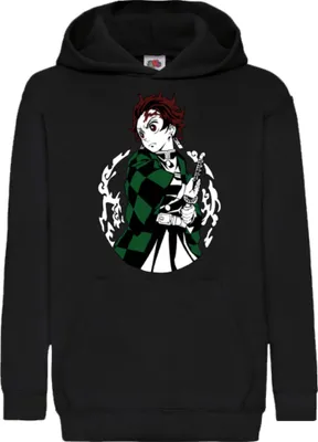 Produktbild von Kinder Kapuzenpullover Demon Anime Slayer Tanjiro Kamado 013, 9-11 Jahr - 140 / Schwarz