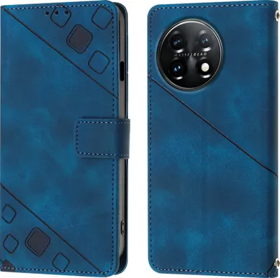 Obrázek produktu pro Pouzdro pro OnePlus 11 Embossed Flipové kožené pouzdro se stojánkem Blue