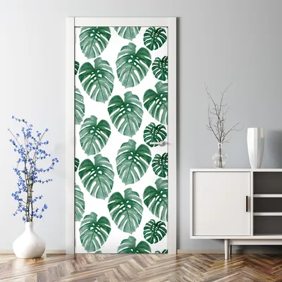 Produktbild von Dekorative Abnehmbarer Wandsticker Türtapete selbstklebend Klebefolie Fensterblätter 85 x 200 cm