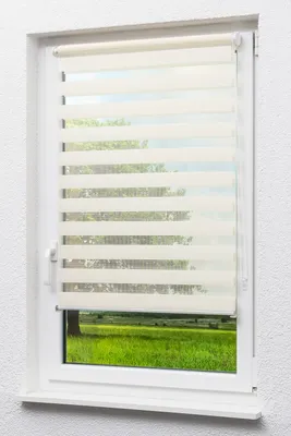 Produktbild von Doppelrollo mit Trägerprofil (B x H) 90cm x 150cm in beige/hellelfenbein , zum Klemmen und Schrauben