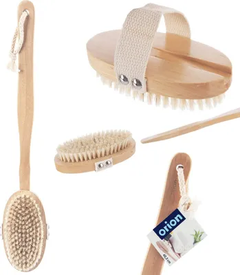 Produktbild von Orion Massagebürste Badebürste Saunabürste aus Holz 2in1 Massage-und Badbürste 42 cm