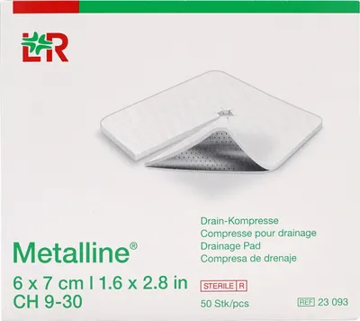 Image de Metalline Compresses de drainage, 6 x 7cm Pack : 50 pièces | Paquet (50 pièces)