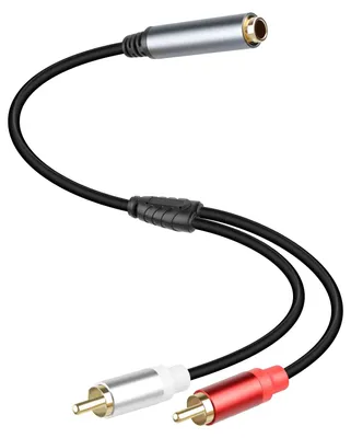 Produktbild von 6,35 mm Klinkenstecker auf 2 RCA-Buchsen Audiokabel - 0,3 m