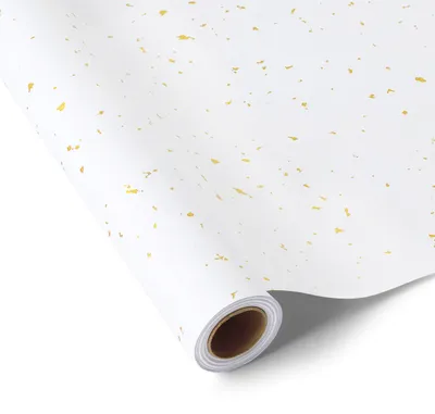 Obrázok produktu pre Omgoods – Luxusný balovací papier s bielym a zlatým vzorom, rolka, 17 cm x 10 m