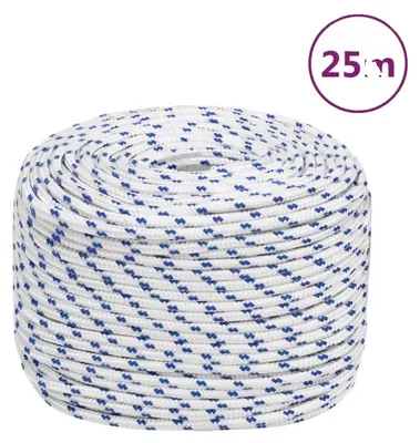 Produktbild von Festmacherleine, langlebiges Polypropylenmaterial, 25 Meter Länge, WEISS