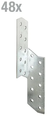 Immagine prodotto di Alberts 846848 Ancoraggio per arcarecci, a sinistra e a destra, zincato sendzimir, 32 x 32 x 170 mm, set da 4