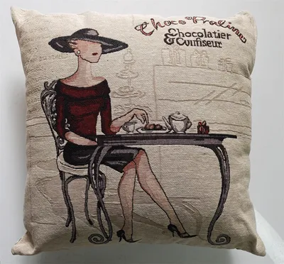 Produktbild von MEGAGROUP Dekokissen Zierkissen Sofakissenbezug mit Kissenkern 45x45 cm Frau Muster